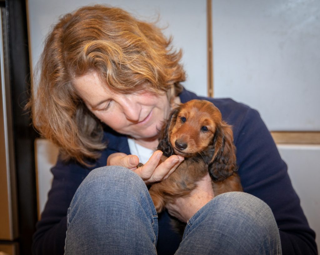 Wendy Hess holds Aurora