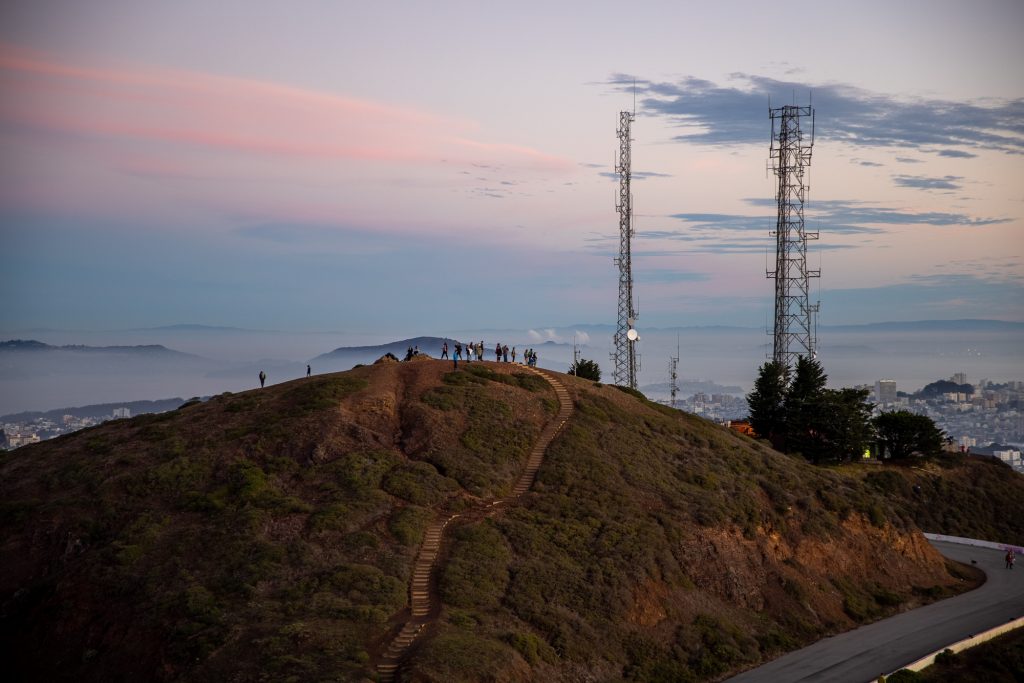 Sightseers on Eureka Peak waiting for Sunrise