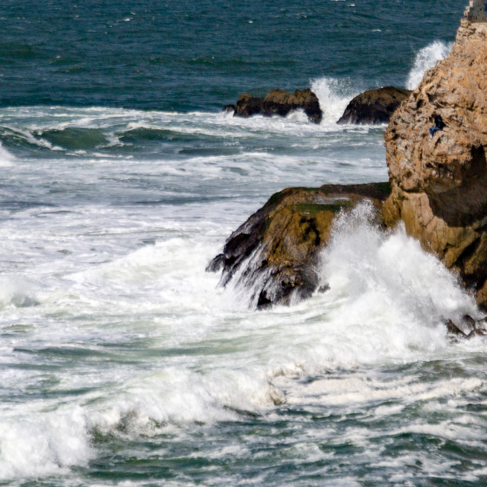 surf by Sutro Baths.