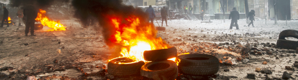 Burning Tires in Protest